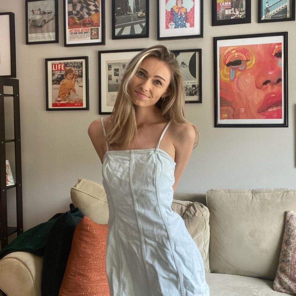 Zara Light Blue Denim Mini Dress